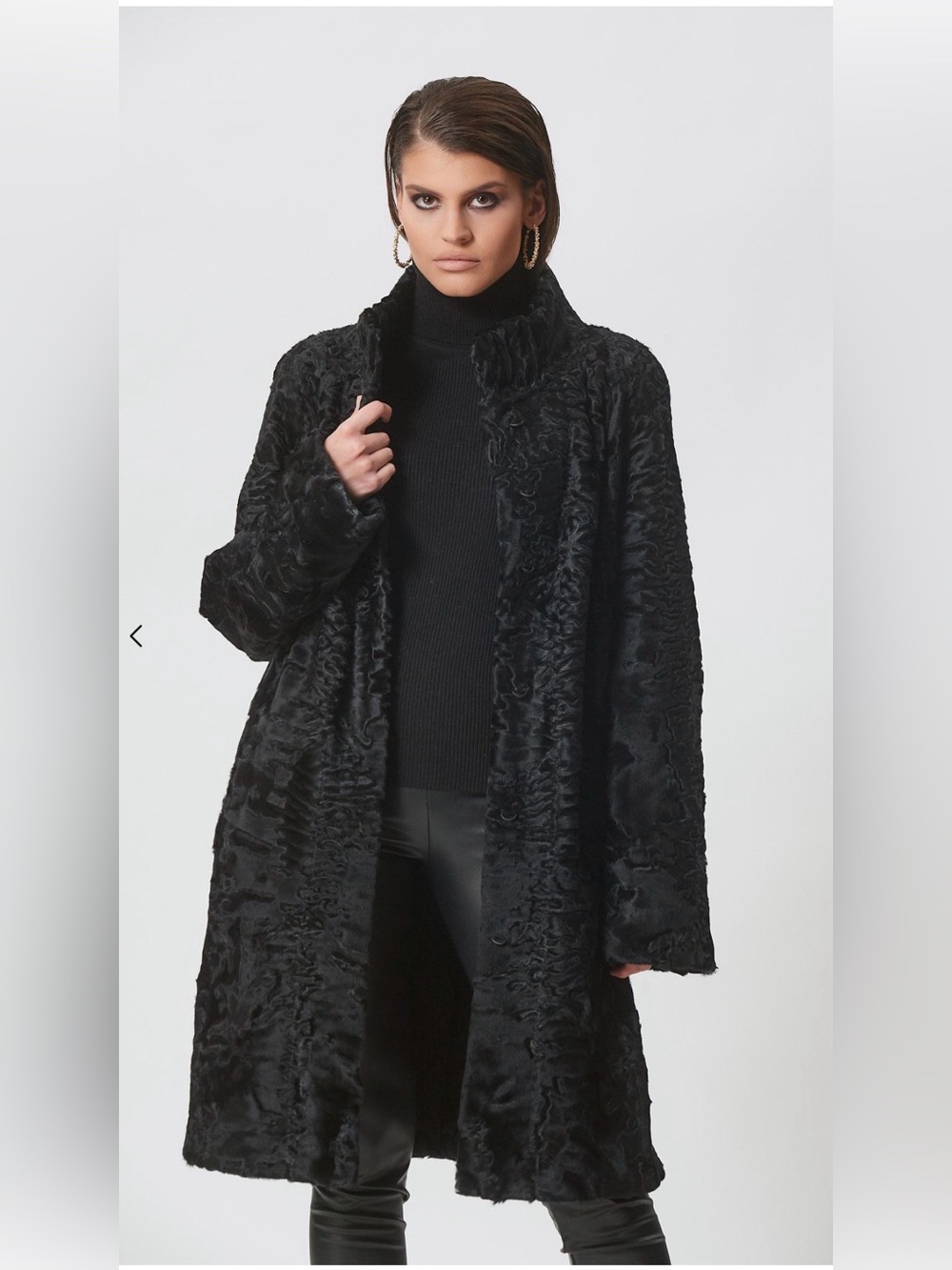 Bebe Women’s Black Faux Fur Long Coat - Picture 2 of 16